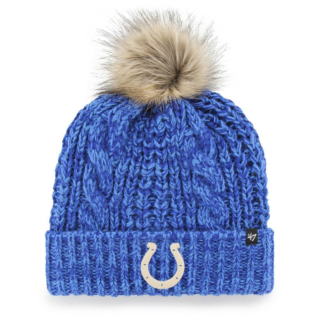 Indianapolis Colts '47 Women's Meeko Cuffed Knit Hat with Pom - Royal Hats