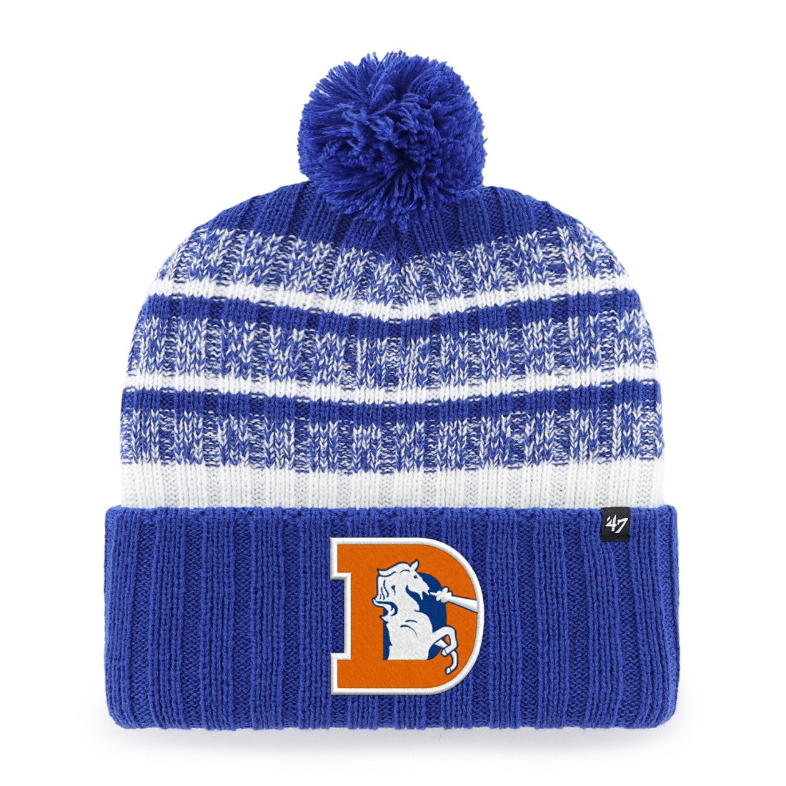 Denver Broncos '47 Tavern Cuffed Knit Hat with Pom - Royal Hats