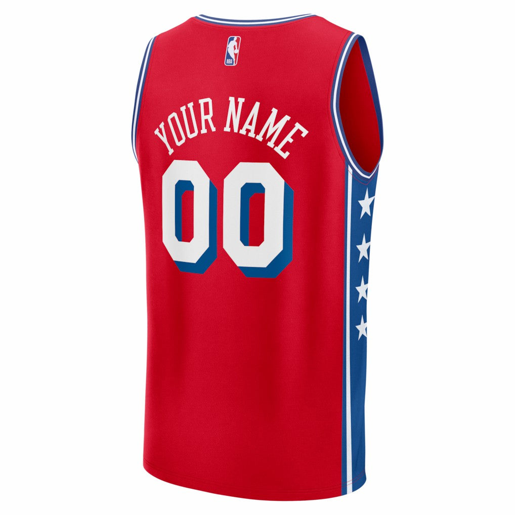 Philadelphia 76ers Fastbreak Custom Jersey Statement Edition Red - Fanatics