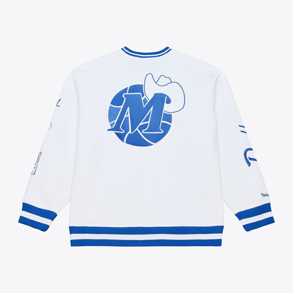 Dallas Mavericks Arctic Fleece Sweatshirt White - Mitchell & Ness