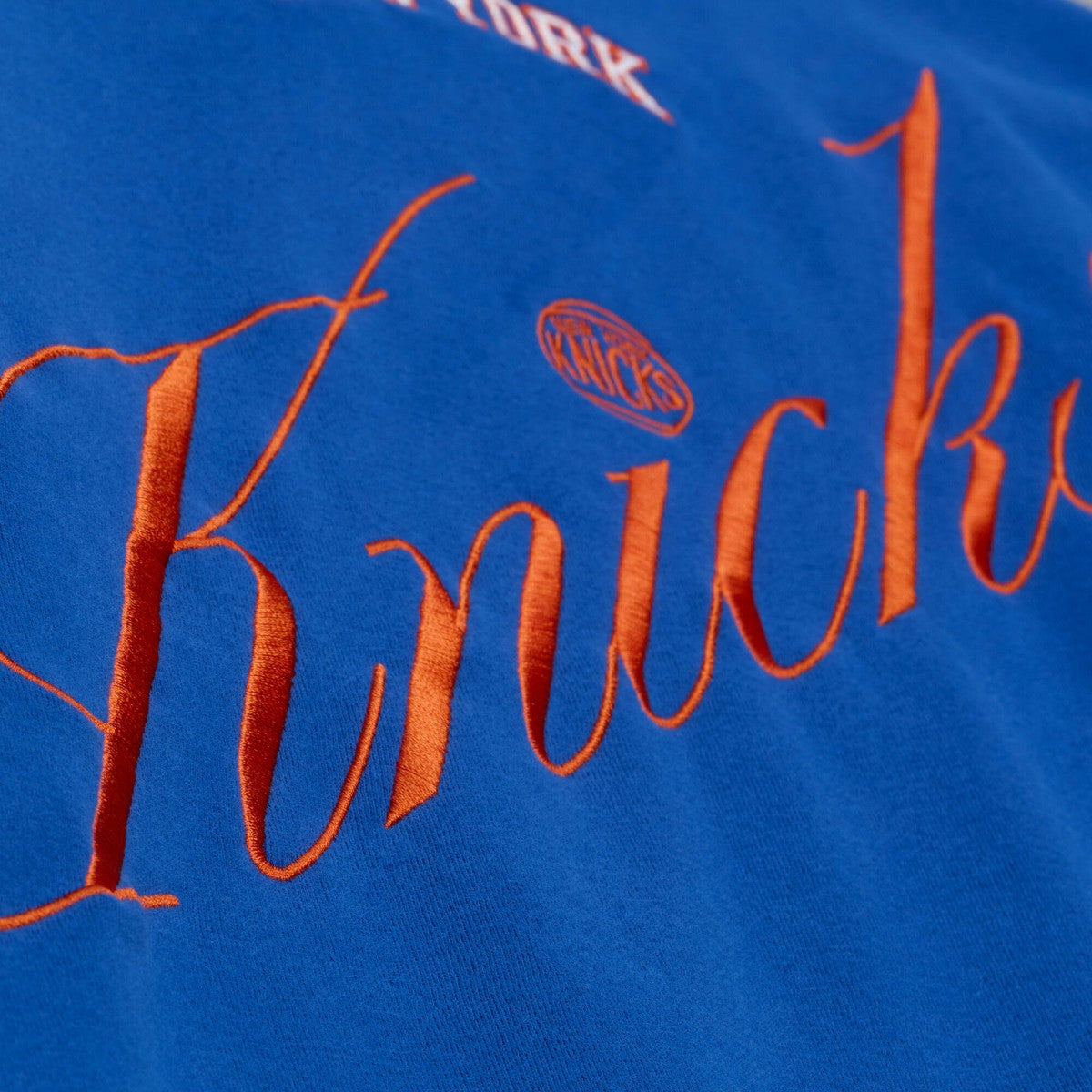 New York Knicks Women's Hardwood Classics Script Lightweight Sweatshirt Royal - Mitchell & Ness