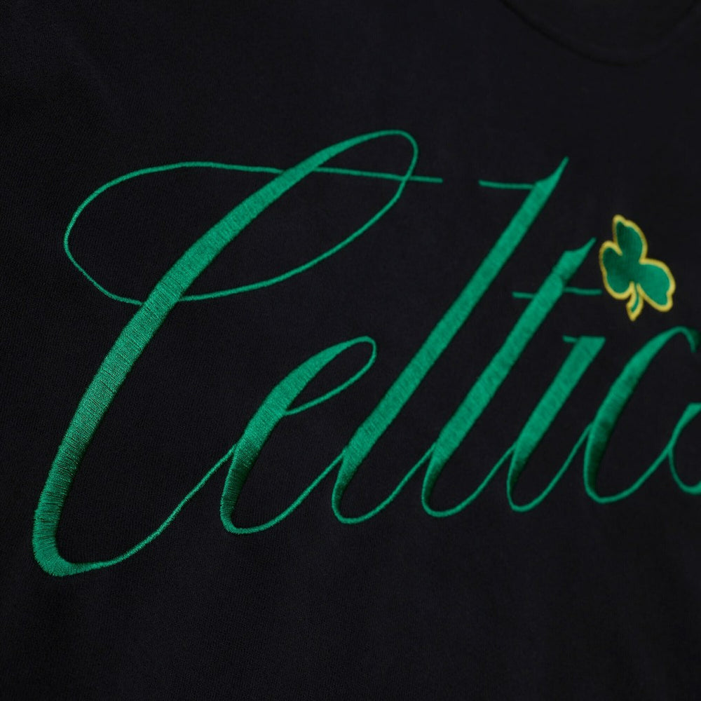 Boston Celtics Women's Hardwood Classics Script Lightweight Sweatshirt Black - Mitchell & Ness