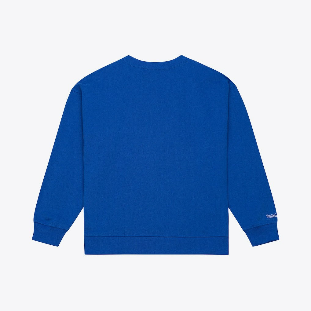 Golden State Warriors Women's Hardwood Classics Script Lightweight Sweatshirt Royal - Mitchell & Ness