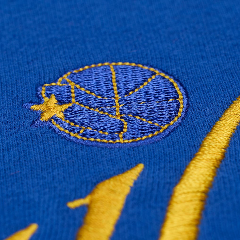 Golden State Warriors Women's Hardwood Classics Script Lightweight Sweatshirt Royal - Mitchell & Ness