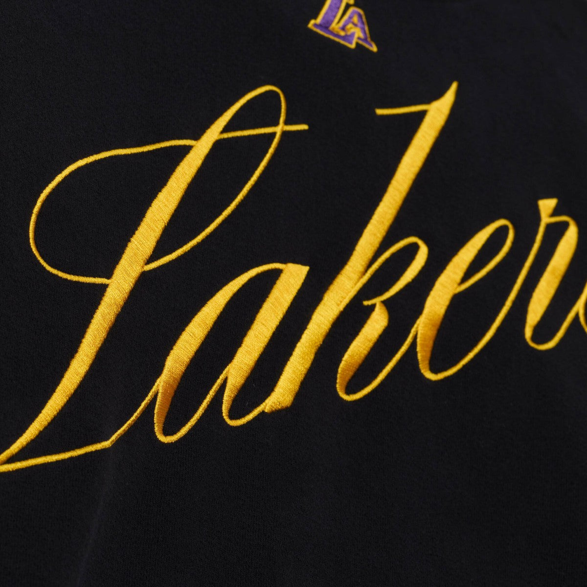 Los Angeles Lakers Women's Hardwood Classics Script Lightweight Sweatshirt Black - Mitchell & Ness