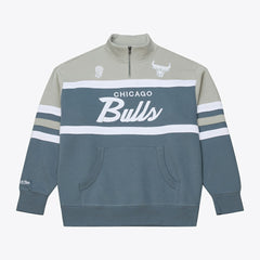 Chicago Bulls Thunderstorm Head Coach Quarter-Zip Jacket Blue - Mitchell & Ness