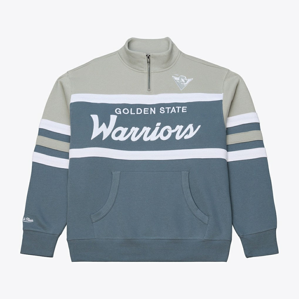 Golden State Warriors Thunderstorm Head Coach Quarter-Zip Jacket Blue - Mitchell & Ness