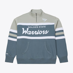 Golden State Warriors Thunderstorm Head Coach Quarter-Zip Jacket Blue - Mitchell & Ness