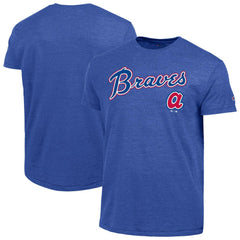 Atlanta Braves Champion Cooperstown Wordmark Lockup Tri-Blend T-Shirt - Royal T-shirts