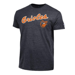 Baltimore Orioles Champion Cooperstown Wordmark Lockup Tri-Blend T-Shirt - Black T-shirts