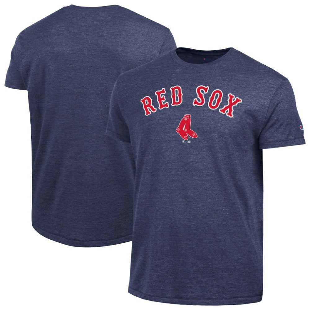 Boston Red Sox Champion Cooperstown Wordmark Lockup Tri-Blend T-Shirt - Navy T-shirts