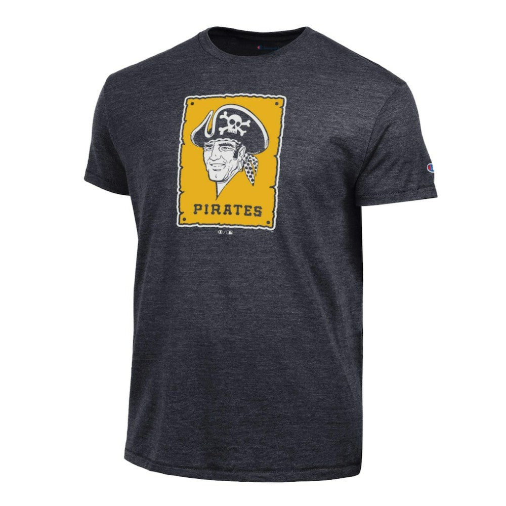 Pittsburgh Pirates Champion Cooperstown Logo Tri-Blend T-Shirt - Black T-shirts