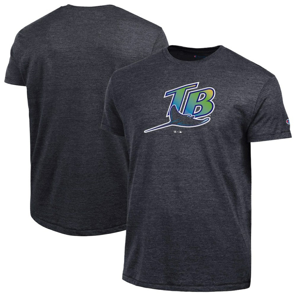 Tampa Bay Rays Champion Cooperstown Logo Tri-Blend T-Shirt - Black T-shirts