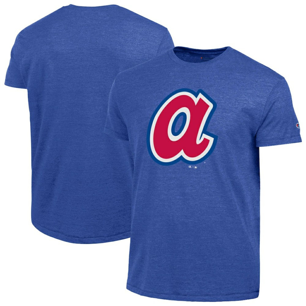 Atlanta Braves Champion Cooperstown Logo Tri-Blend T-Shirt - Royal T-shirts