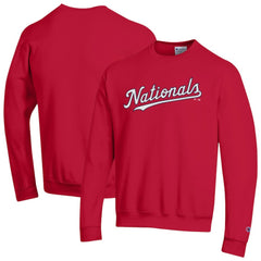 Washington Nationals Champion Powerblend Wordmark Sweatshirt - Red Sweatshirts