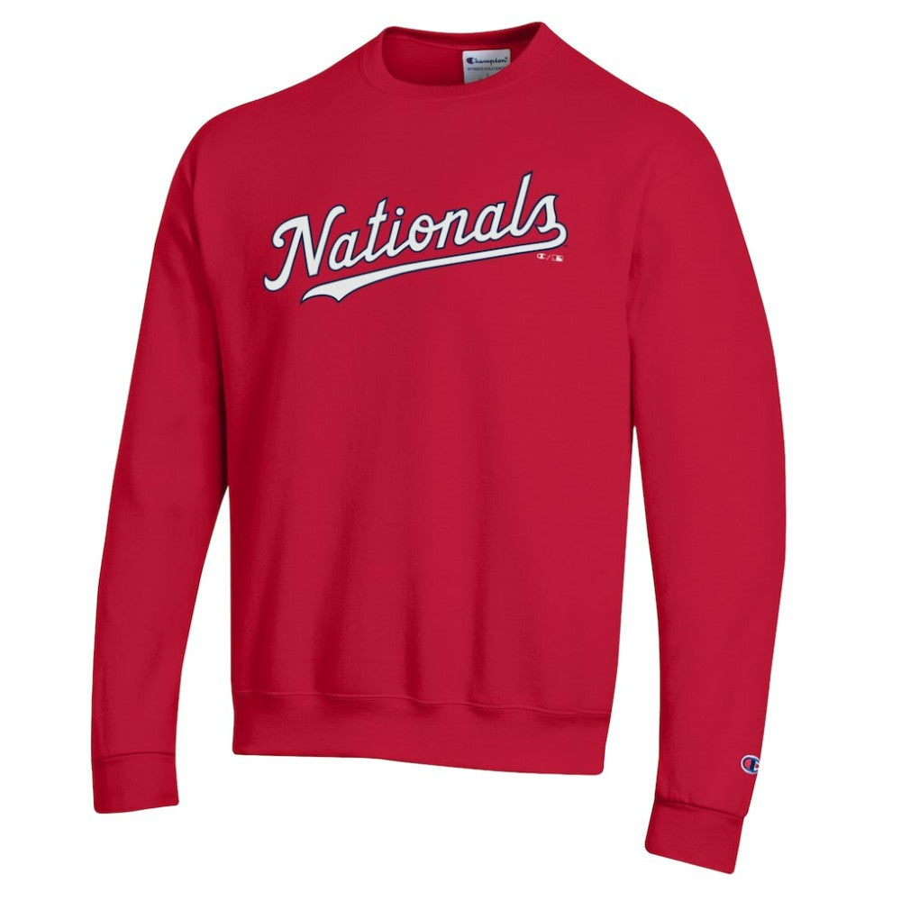 Washington Nationals Champion Powerblend Wordmark Sweatshirt - Red Sweatshirts