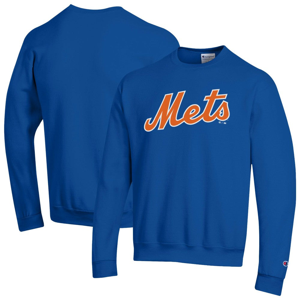 New York Mets Champion Powerblend Wordmark Sweatshirt - Royal Sweatshirts