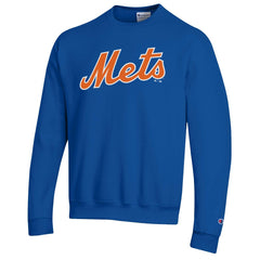 New York Mets Champion Powerblend Wordmark Sweatshirt - Royal Sweatshirts