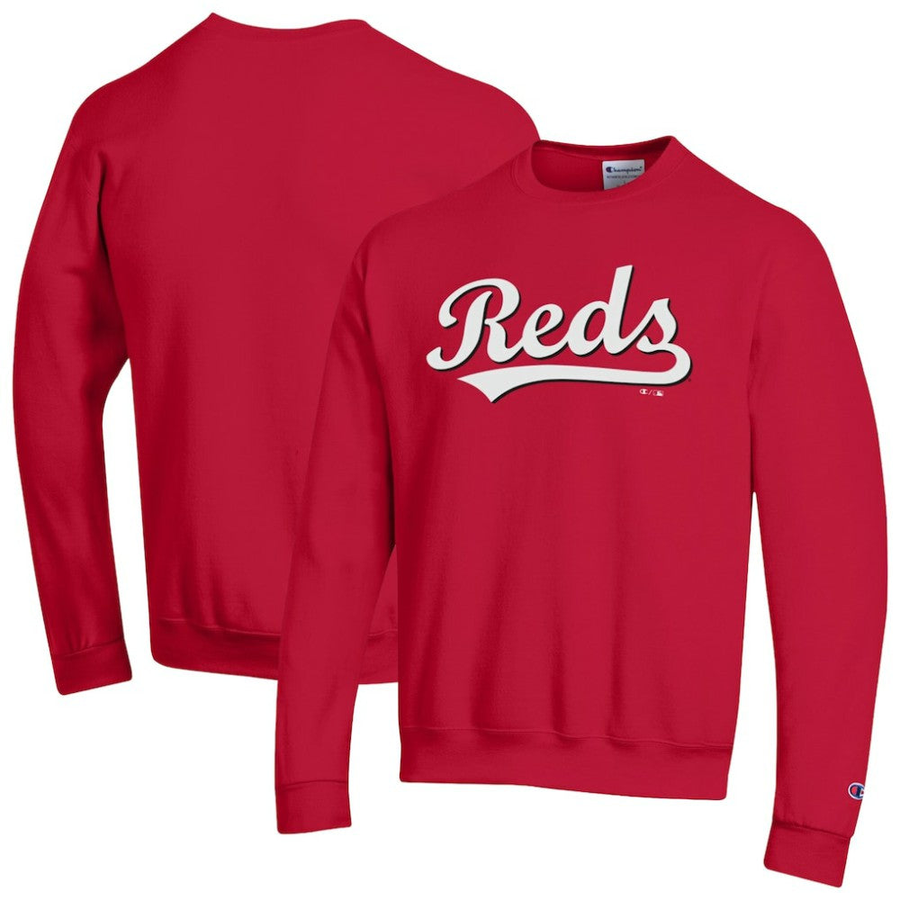 Cincinnati Reds Champion Powerblend Wordmark Sweatshirt - Red Sweatshirts