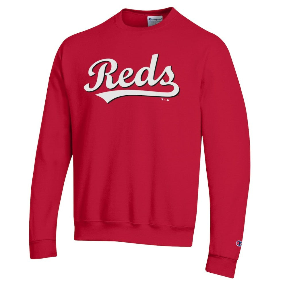 Cincinnati Reds Champion Powerblend Wordmark Sweatshirt - Red Sweatshirts