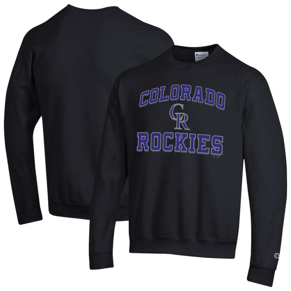 Colorado Rockies Champion Heart & Soul Powerblend Sweatshirt - Black Sweatshirts