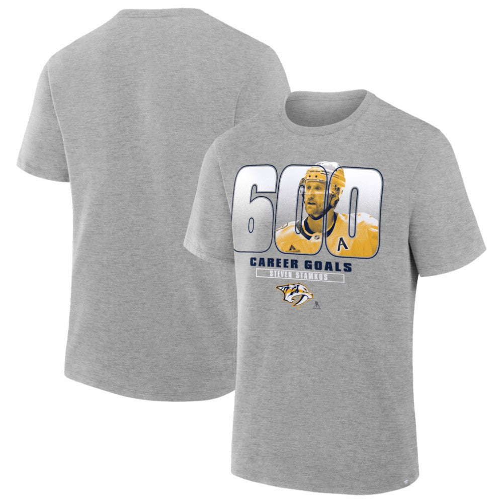 Steven Stamkos Nashville Predators 600th Career Goal T-Shirt - Gray | US 203758495