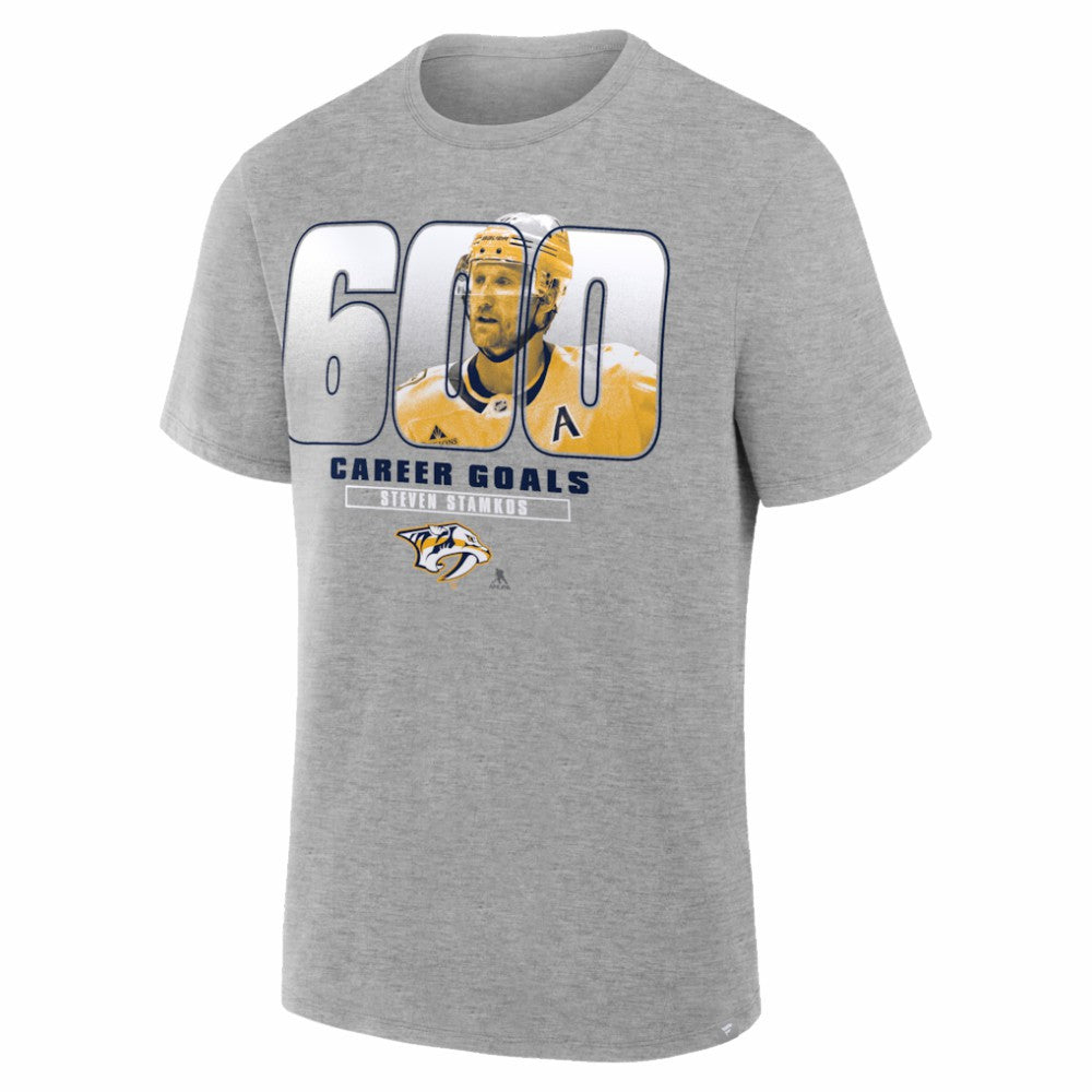 Steven Stamkos Nashville Predators 600th Career Goal T-Shirt - Gray | US 203758495