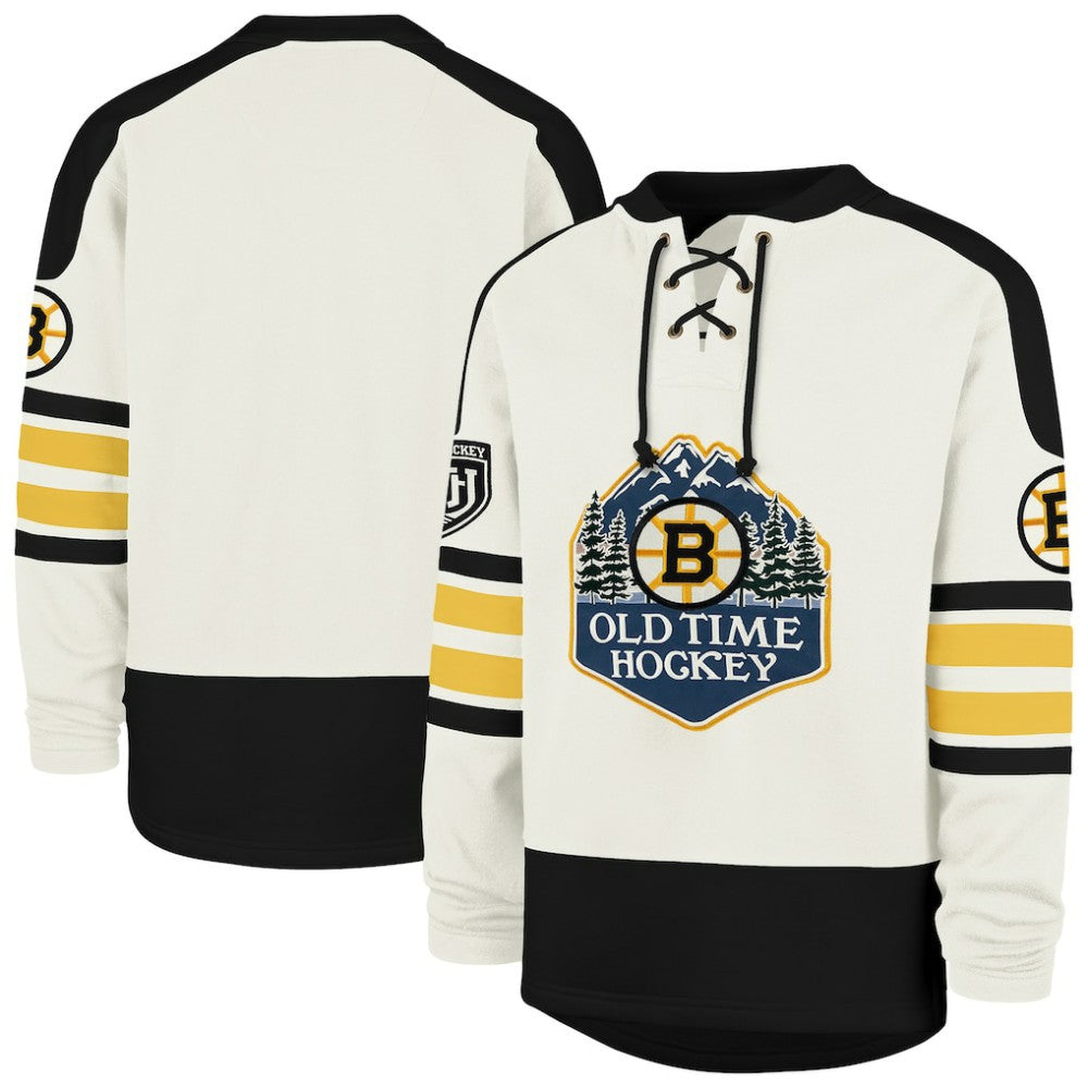 Boston Bruins '47 Pond Hockey Trio Eternal Lacer Sweatshirt - Cream | US 203760200