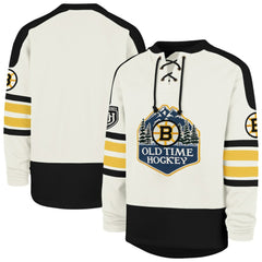 Boston Bruins '47 Pond Hockey Trio Eternal Lacer Sweatshirt - Cream | US 203760200