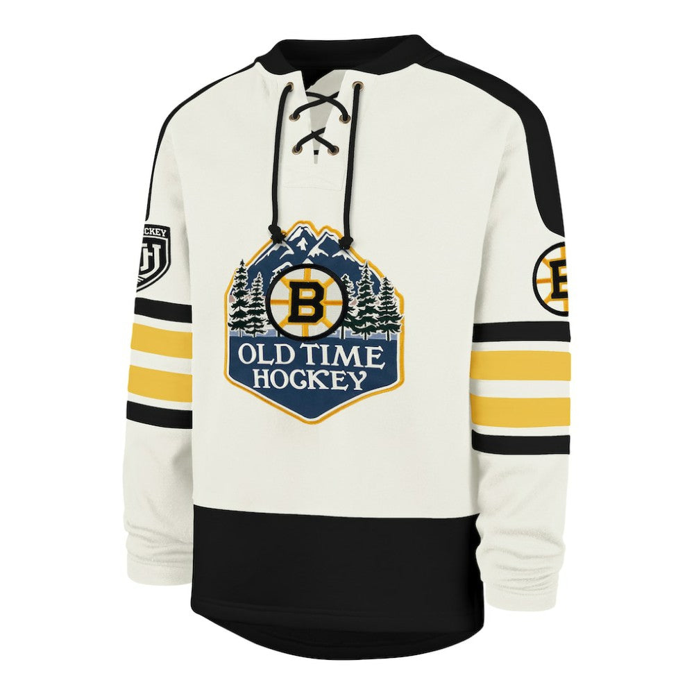 Boston Bruins '47 Pond Hockey Trio Eternal Lacer Sweatshirt - Cream | US 203760200
