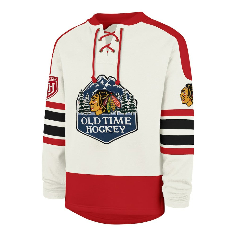 Chicago Blackhawks '47 Pond Hockey Trio Eternal Lacer Sweatshirt - Cream | US 203760201