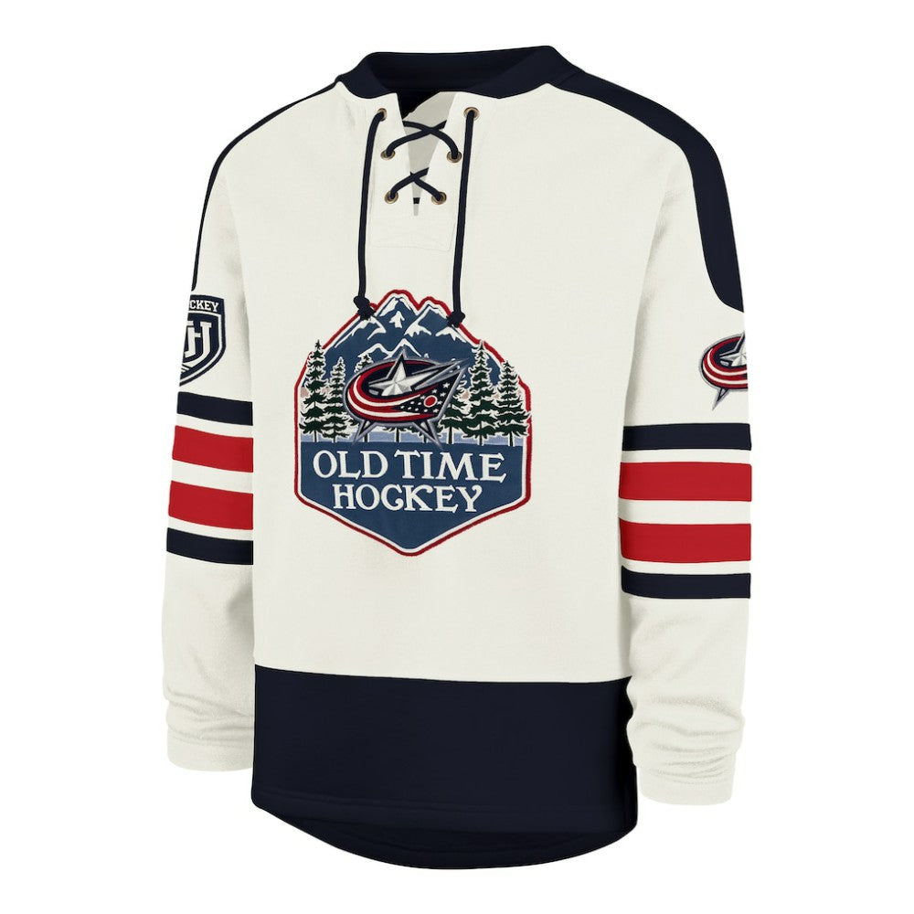 Columbus Blue Jackets '47 Pond Hockey Trio Eternal Lacer Sweatshirt - Cream | US 203760206