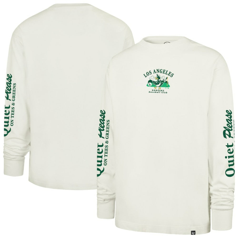 Los Angeles Dodgers '47 Quiet Please Foundation Long Sleeve T-Shirt - Cream T-shirts