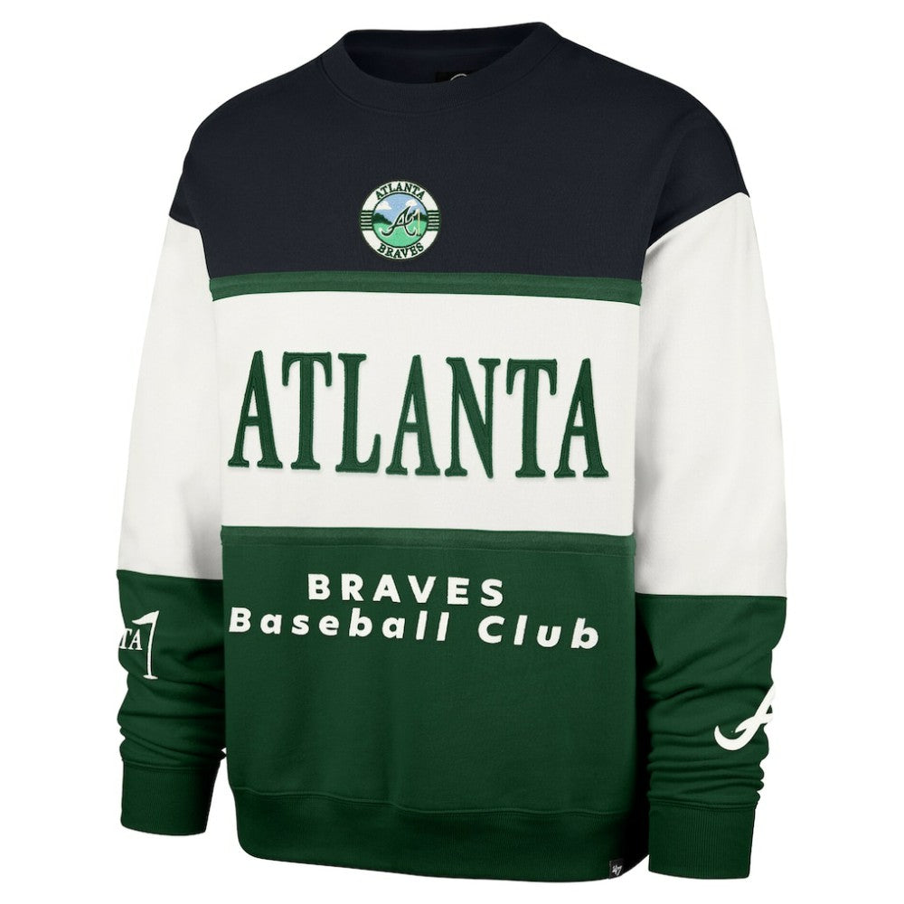 Atlanta Braves '47 Tee Up Maximalist Fleece Sweatshirt - Green Sweatshirts