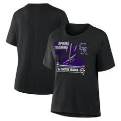 Colorado Rockies Women's 2026 Spring Training Cactus League Hometown Special T-Shirt - Black T-shirts