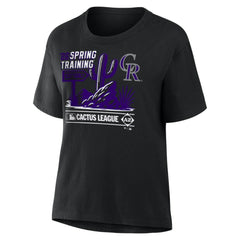 Colorado Rockies Women's 2026 Spring Training Cactus League Hometown Special T-Shirt - Black T-shirts