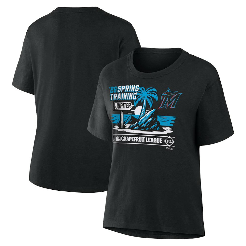 Miami Marlins Women's 2026 Spring Training Grapefruit League Hometown Special T-Shirt - Black T-shirts