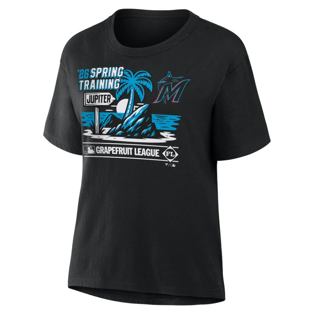 Miami Marlins Women's 2026 Spring Training Grapefruit League Hometown Special T-Shirt - Black T-shirts