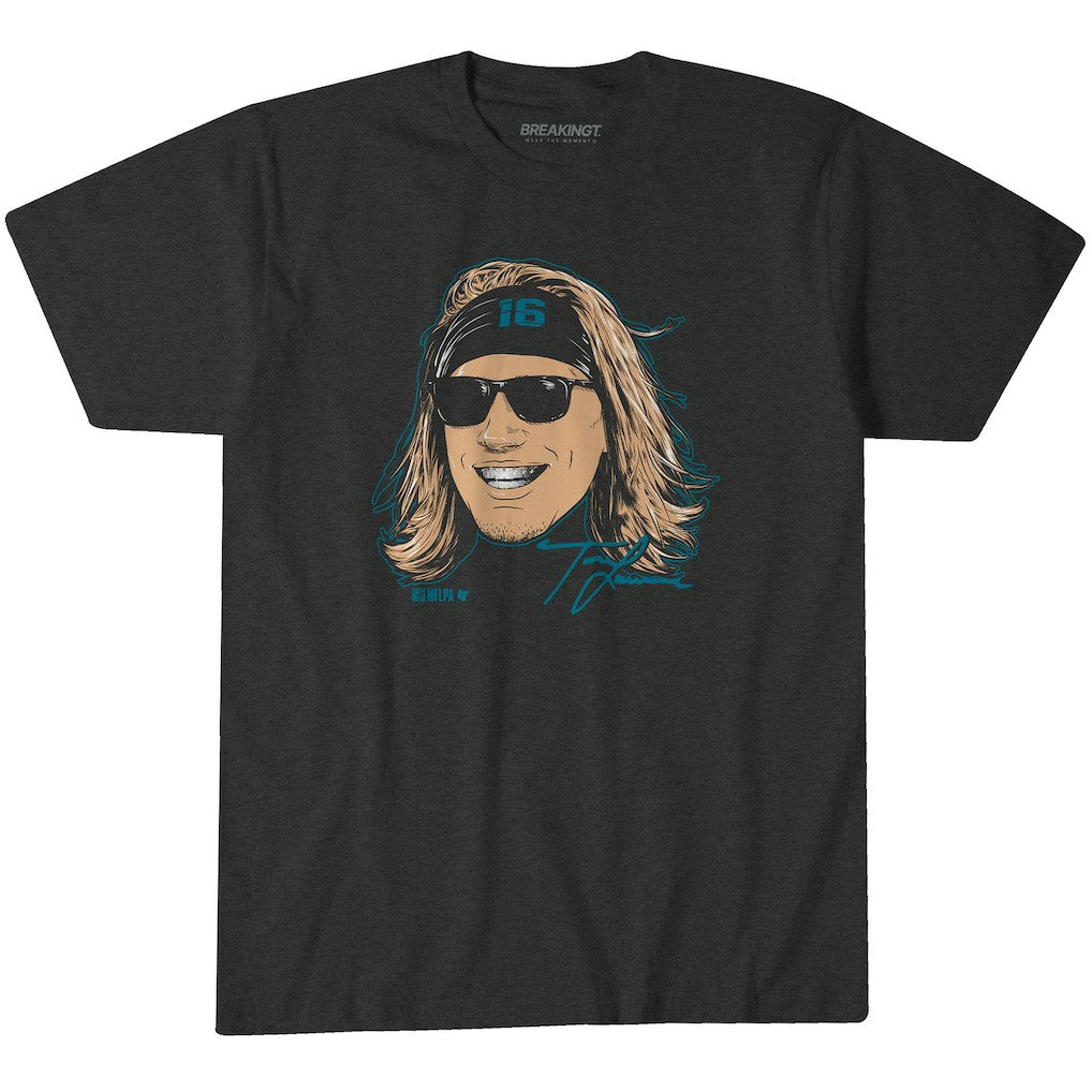Trevor Lawrence Jacksonville Jaguars BreakingT Unisex Steezy Trev Graphic T-Shirt - Charcoal T-shirts