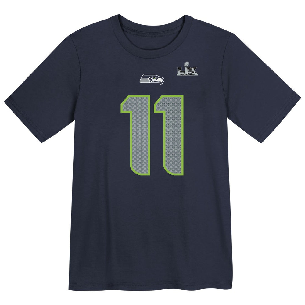 Jaxon Smith-Njigba Seattle Seahawks Preschool Super Bowl LX Patch Name & Number T-Shirt - College Navy T-shirts