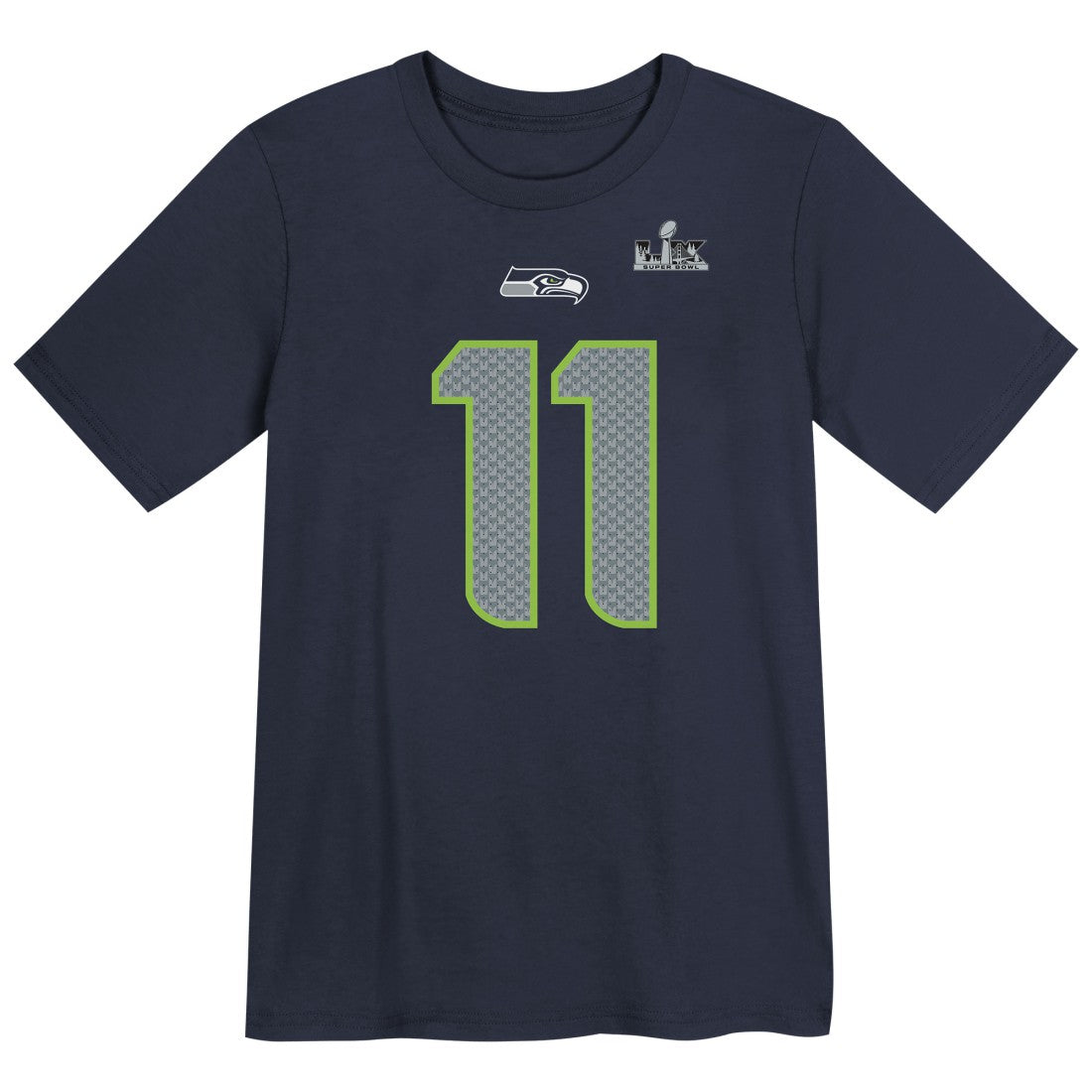 Jaxon Smith-Njigba Seattle Seahawks Preschool Super Bowl LX Patch Name & Number T-Shirt - College Navy T-shirts