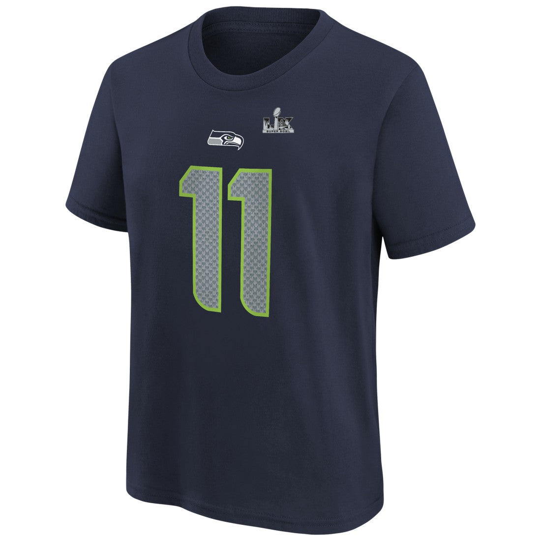 Jaxon Smith-Njigba Seattle Seahawks Youth Super Bowl LX Patch Name & Number T-Shirt - College Navy T-shirts