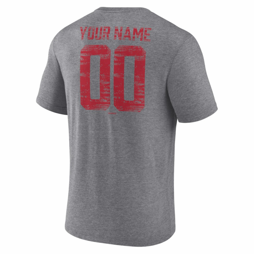 Arizona Diamondbacks Heritage Personalized Any Name & Number Tri-Blend T-Shirt - Gray T-shirts