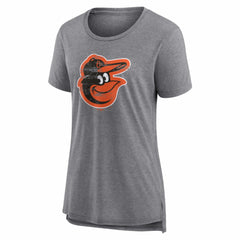 Baltimore Orioles Women's Heritage Personalized Any Name & Number Tri-Blend T-Shirt - Gray T-shirts