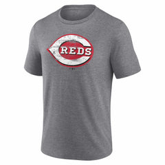 Cincinnati Reds Heritage Personalized Any Name & Number Tri-Blend T-Shirt - Gray T-shirts