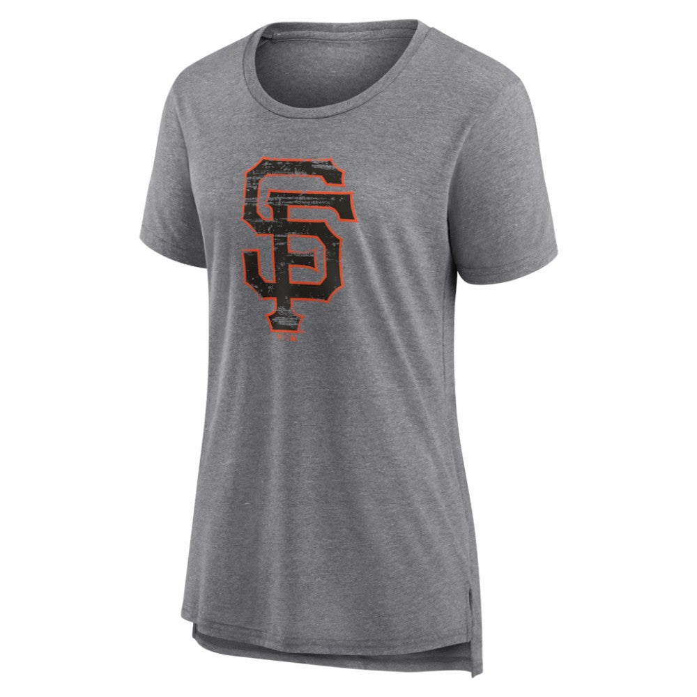 San Francisco Giants Women's Heritage Personalized Any Name & Number Tri-Blend T-Shirt - Gray T-shirts