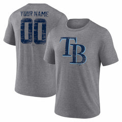 Tampa Bay Rays Heritage Personalized Any Name & Number Tri-Blend T-Shirt - Gray T-shirts