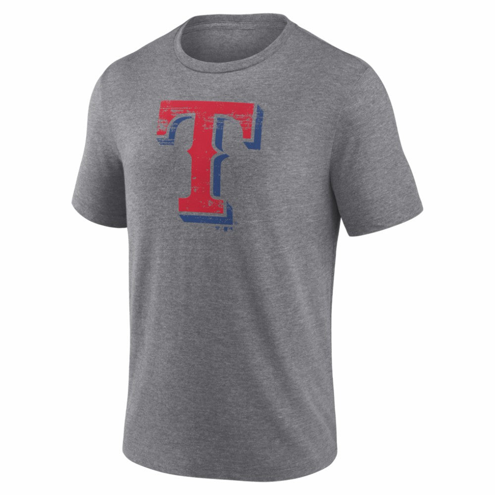 Texas Rangers Heritage Personalized Any Name & Number Tri-Blend T-Shirt - Gray T-shirts