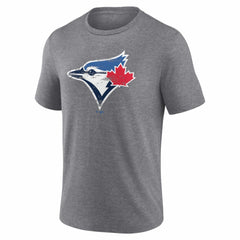 Toronto Blue Jays Heritage Personalized Any Name & Number Tri-Blend T-Shirt - Gray T-shirts
