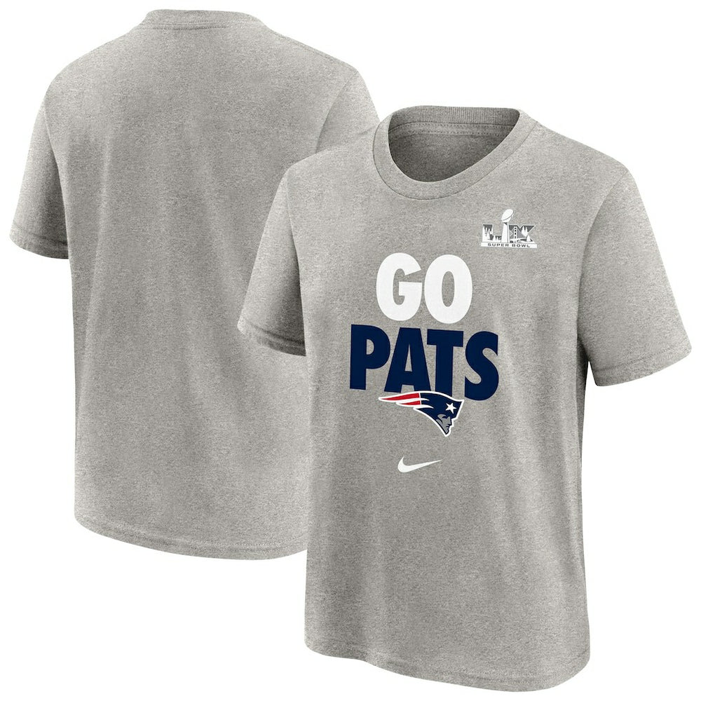 New England Patriots Youth Super Bowl LX Fast As Fast Gets Hometown Slogan T-Shirt - Gray T-shirts